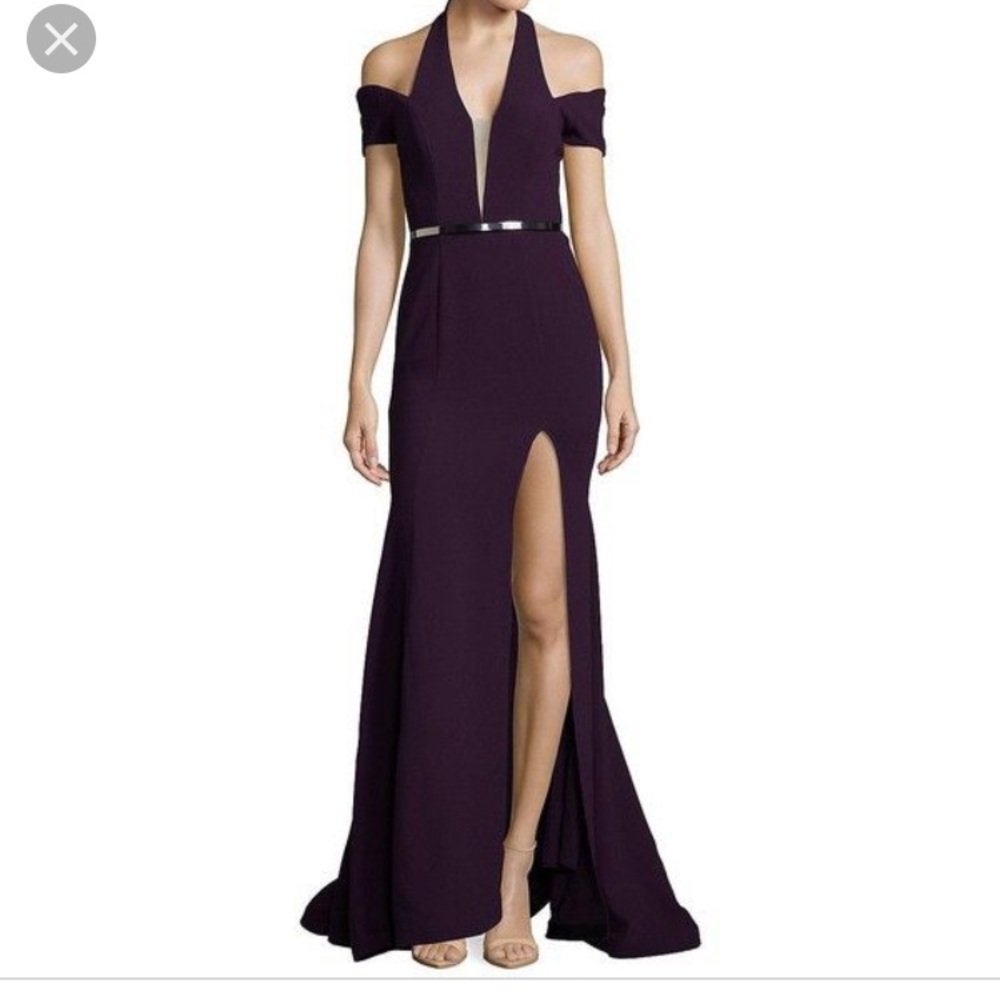 Nicole Bakti purple evening gown